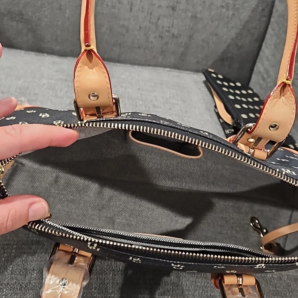 Dooney & Bourke Domed Signature Leather Satchel - Picture 5 of 10